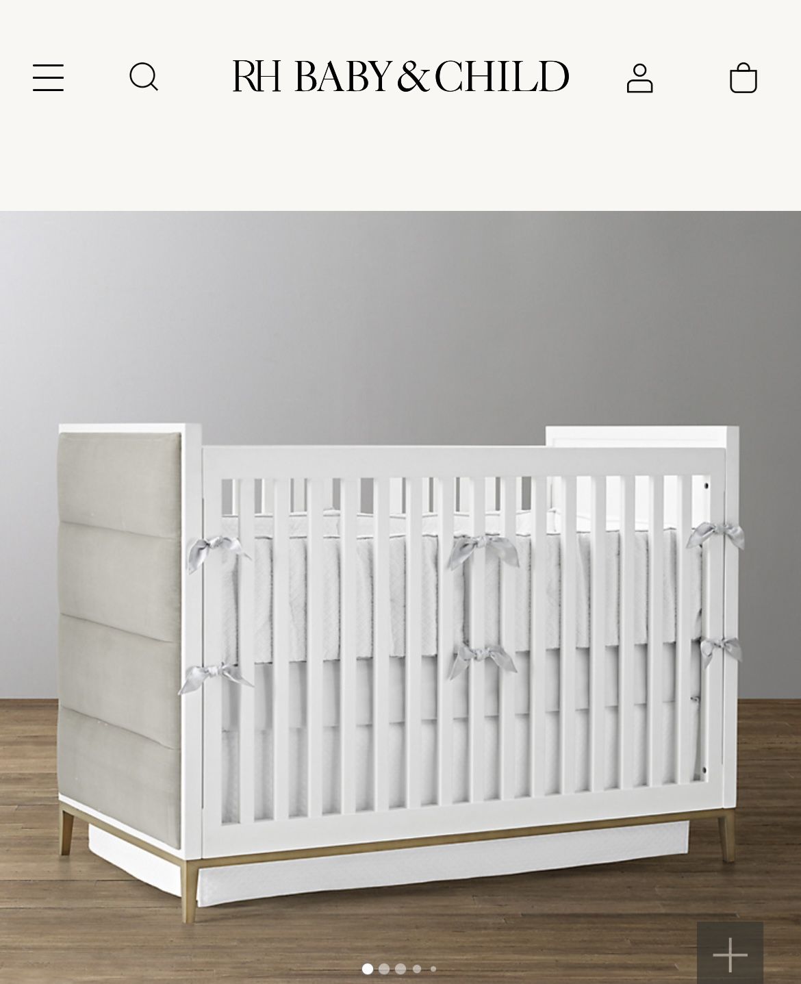 Restoration Hardware Loew Upholstered Crib And Organic Mattress