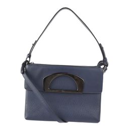 Christian Louboutin Passage Messenger Handbag  Leather Navy 3Way Shoulder Bag