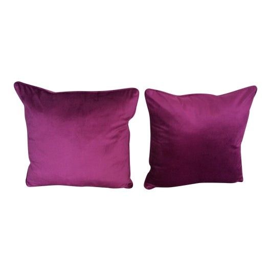 Two Velvet Purple Pillow Covers