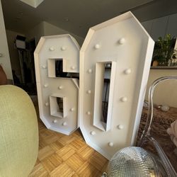 4FT 60 Marquee Numbers for Parties, Events, 60th Birthday! Assembled & Batteries included