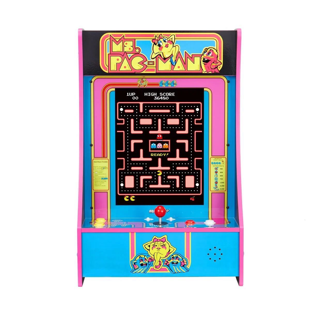 Arcade1Up Ms. PAC-MAN Partycade – 12 Arcade Games, Space-saving Design