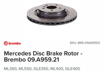 Brand New Brembo Mercedes Brake Rotors – ML350 / GLE350 / ML400 / GLE400