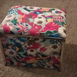 Nice Soft Top Trunk Scoocer Theme Good Condition Cleaning Out Closet Size 12in  All Sides And 11in Depth $10