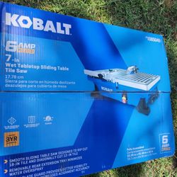 Kobalt 6-Amp 7-in Blade Wet Tabletop Sliding Table Tile Saw -BRAND NEW 
