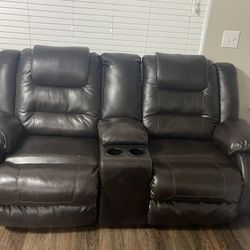 Manual Reclining Sofa and Loveseat Set