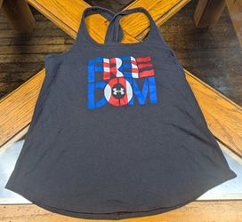 Under Armour Women's Smallm USA Freedom Loose Racerback Tank Top Red/White/Blue