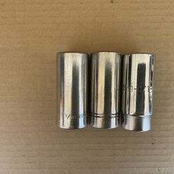 1 1/16 Deep Sockets, 1/2 Drive, Proto, Armstrong, And Williams Brands, $12.00 Each.