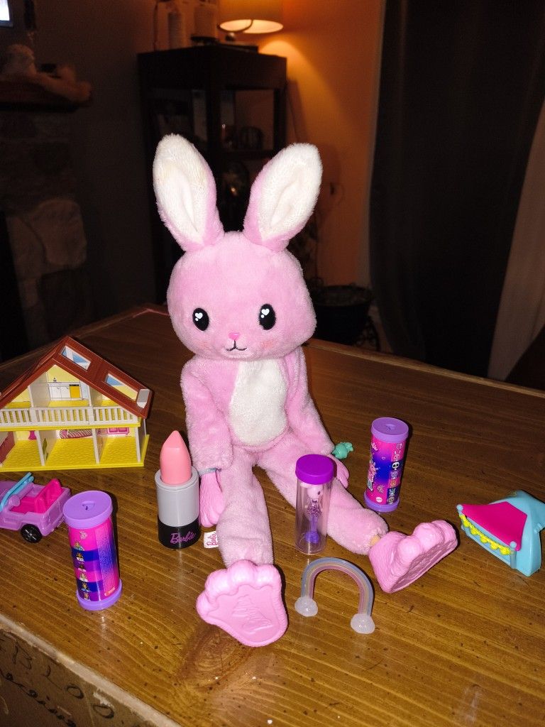 Mini Barbie Plus Plush Outfit On Beat Up Doll