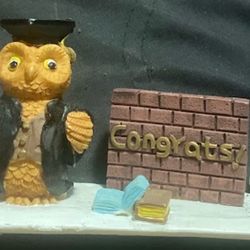 Vintage "Congratulations" Graduation Owl Figurine