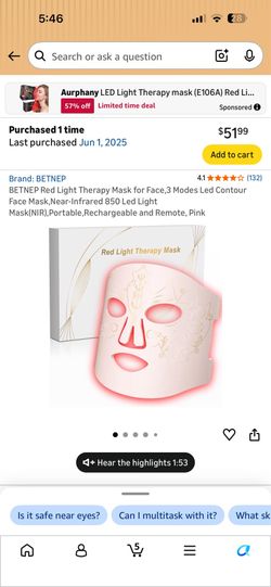 Red Light Therapy Mask for Face with serum