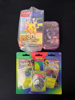 Pokemon 30th Celebration 2x Booster Bundles/ Mewtwo Tin/ 2 Pack Blister PFL/MEG