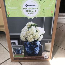 Big Blue Floral Vase