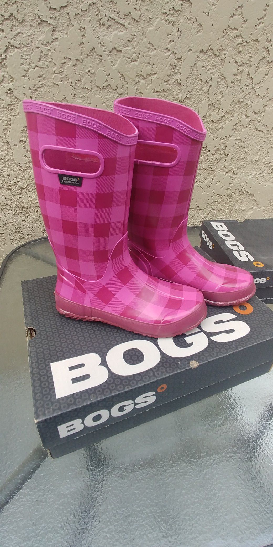 New Bogs Rain Boots Pink Women Girl Shoes Size 5