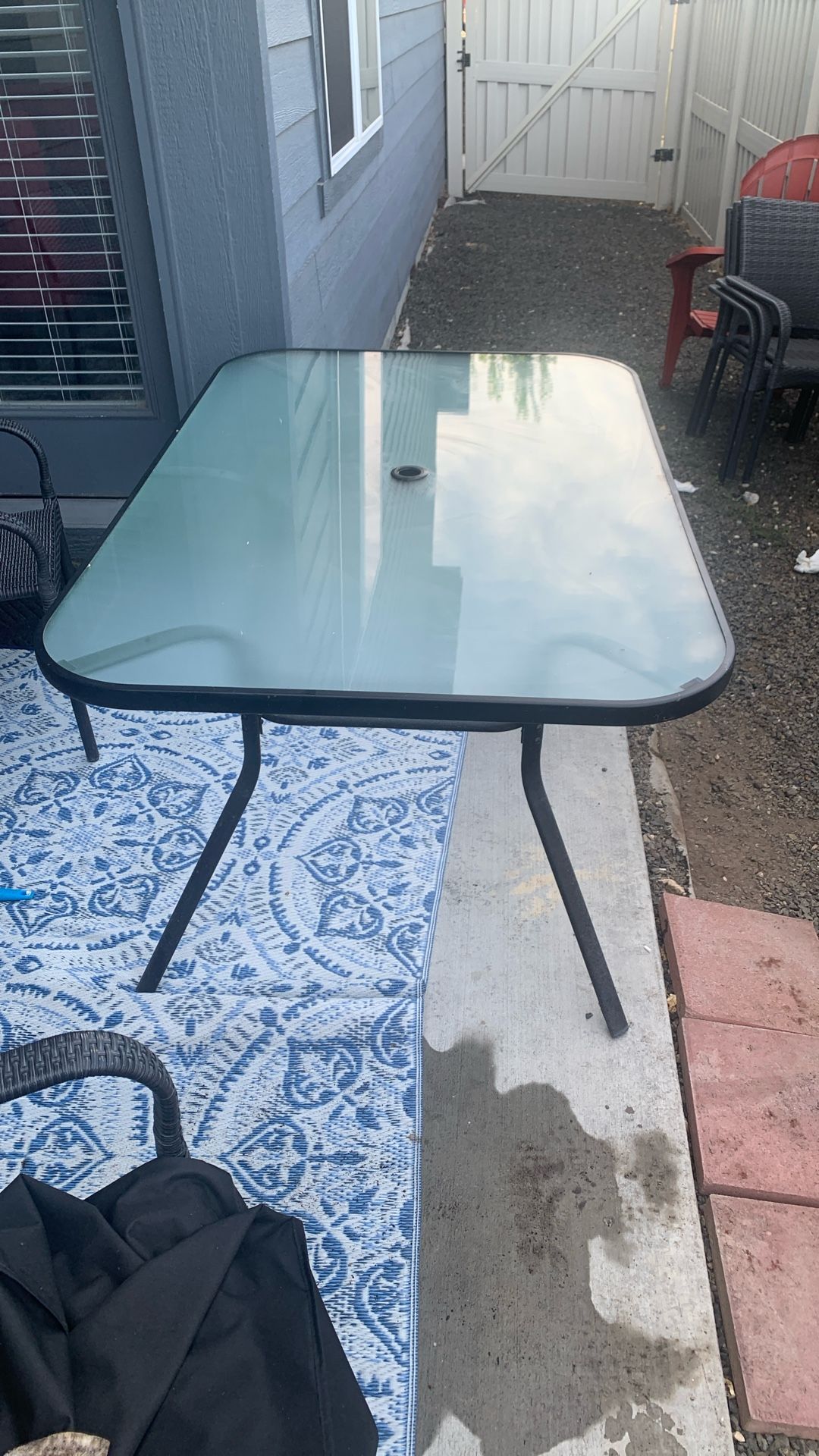6 Person Glass Patio Table