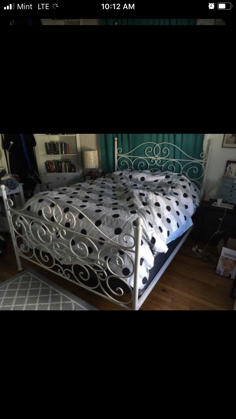 Queen scroll bed frame