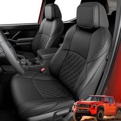 CarQiWireless Full Set Seat Covers for 2024–2026 Toyota Tacoma Double Cab – Black