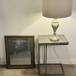Mirror, Lamp, and Small Lamp Stamp/Desk/Table 