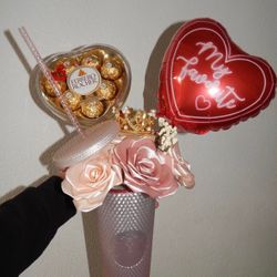 Starbucks Cup With Eternal Flowers 