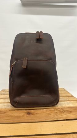 Dark Brown Leather Sling Bag