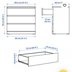 MALM 3-drawer chest