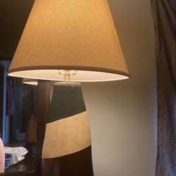 Table Lamp with Striped Base