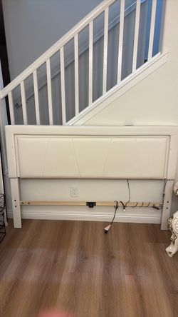 White Upholstered Bed Headboard