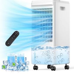 Portable Air Conditioners, 3-IN-1 Evaporative Air Cooler, Swamp Coolers w/ 2 Ice Pack, 1.85 Gal Water Tank, 4 Modes, 80° Oscillation, 7H Timer, Portab