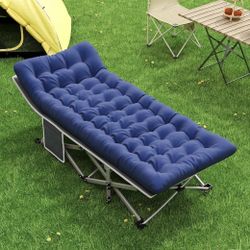 Camping Cot, Portable Folding Bed for Adults with Comfortable Mattress and Carry Bag, Heavy Duty Sleeping Cot for Home Office Outdoor Camping, Support