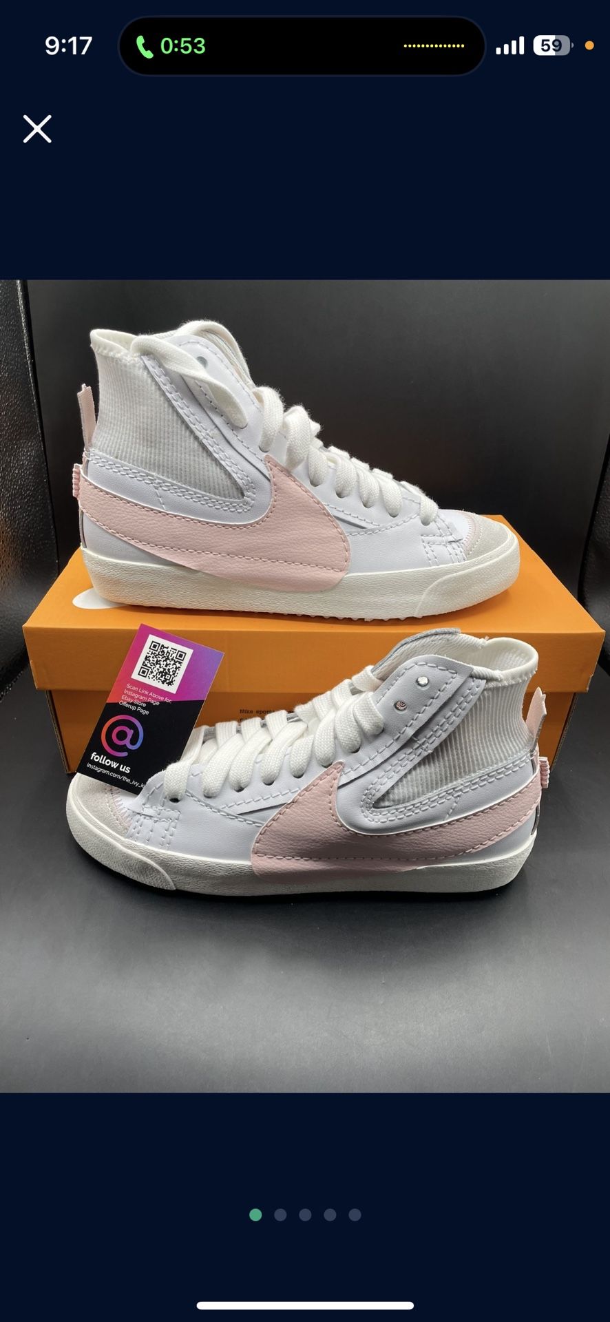 New Nike Blazer Mid 77 Jumbo Womens Size 7, 8, And White Leather