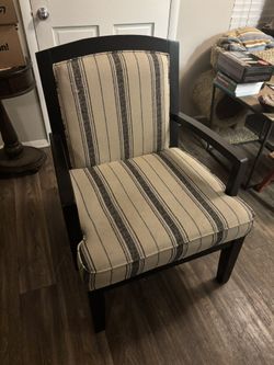 Black and white pinstripe chair