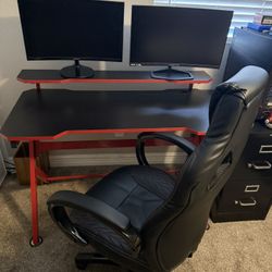 Gaming Desk With Chair (monitors not included)