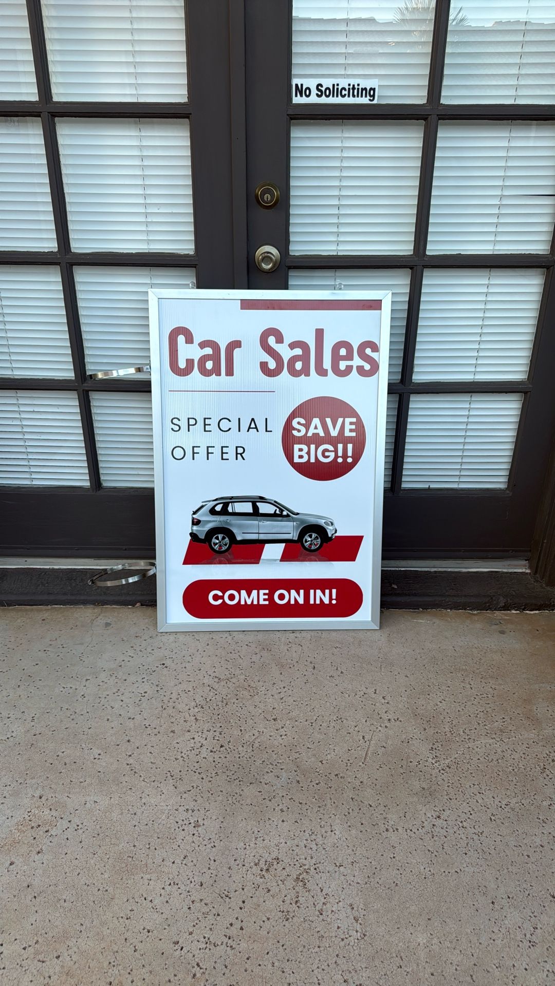 Light Pole Dealer Ship Advertising Boards 24x36” Aluminum Frame