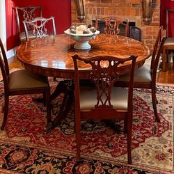 Antique Theodore Alexander Expandable Dining Table & 8 Chairs
