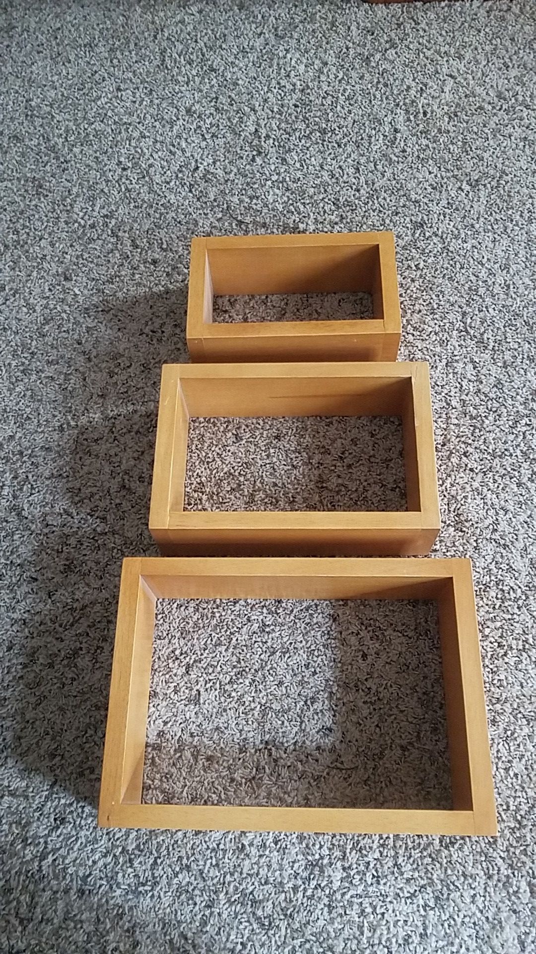 Wooden 3 Piece Shelf Set
