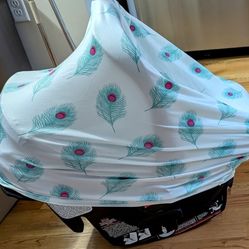 Silky Car Seat Cover / Nursing Cover 2 In 1 With Pouch