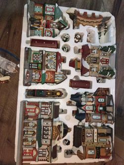 37 Piece Porcelain Lighted Village - 1997