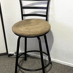 Small dark brown Iron stool full complete swivel