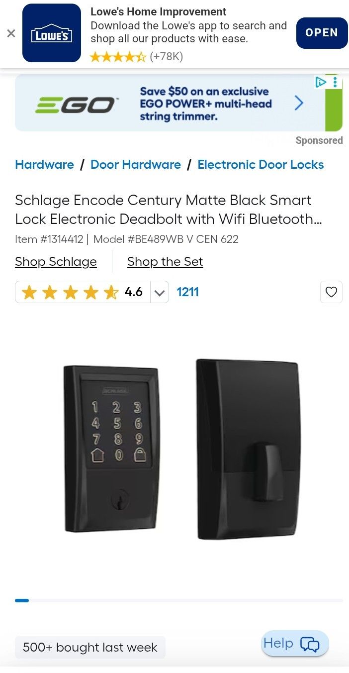 Schlage Encode Century Door Lock 