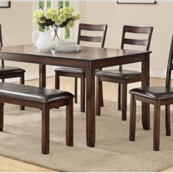 Dining Table + 4 Chairs & Bench