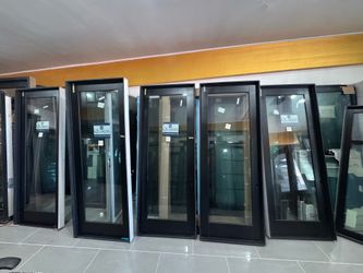 5-black aluminum clad glass doors 38x97 exterior doors