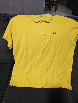 Men's Yellow Lacoste Polo Shirt Size 2x