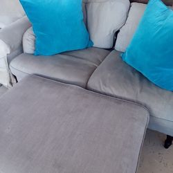 Gray and Teal Sofa Set
