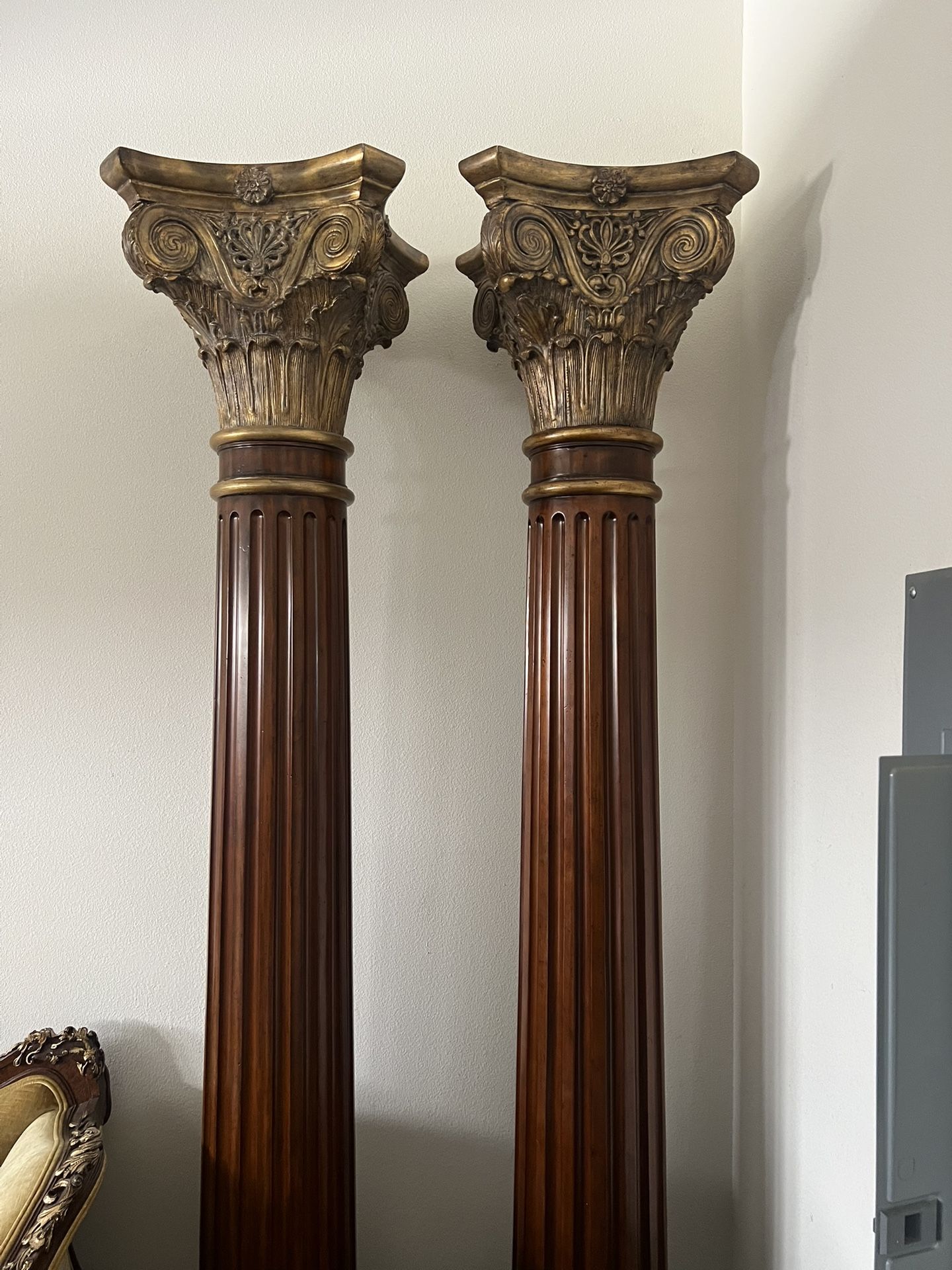 Hand carved Buried Rosewood Fluted Columns