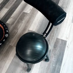 Balance Ball Chair with Back Support – Ergonomic Stability Office Chair on Wheels Black