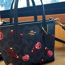 Coach Denim Cherry Purse 