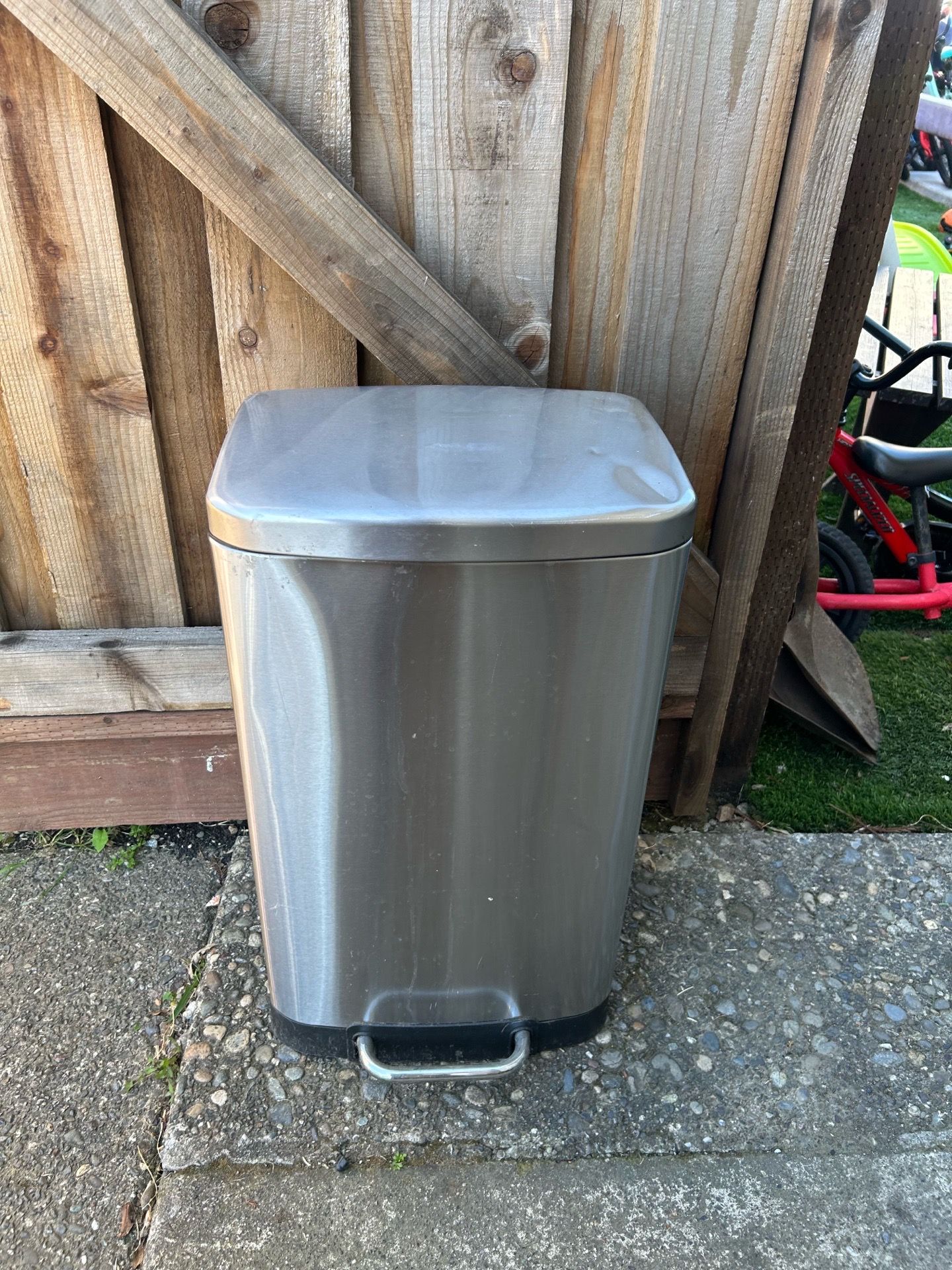 Silver Foot Pedal Trash Can