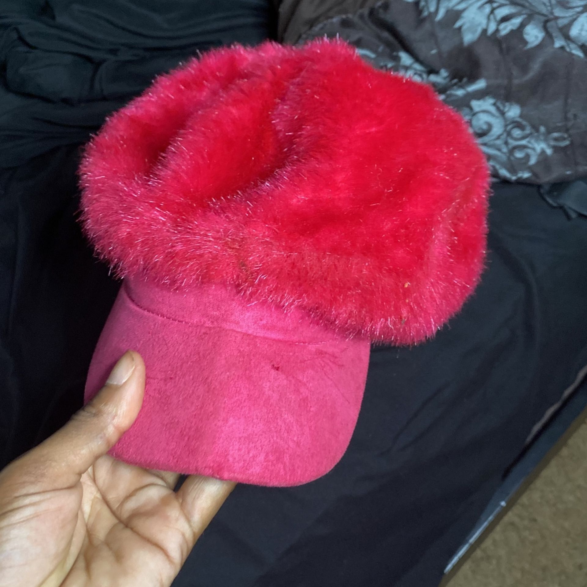 Cute Pink Fluffy Hat