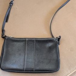 Coach Black  Leather Cross Body Purse