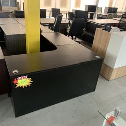 Desk L Shape 60”x67” Black Espresso Sale!! New!!