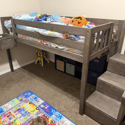 Twin Size Bed With Stairs And Slide